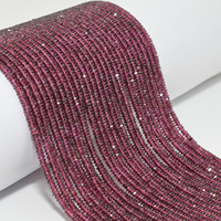 Tranche de grenat rhodolite naturel facettée, forme rondelle, 2,8 mm, épaisseur environ 1,2 mm
