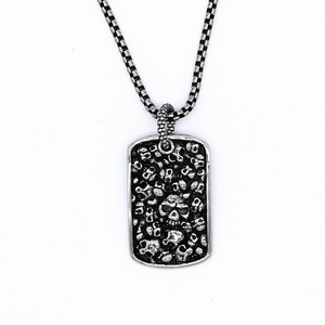 yunnique Titanium Steel Skull <b>Dog</b> <b>Tag</b> Necklace Unisex Geometric Pendant Fashion Jewelry - Product Image 1