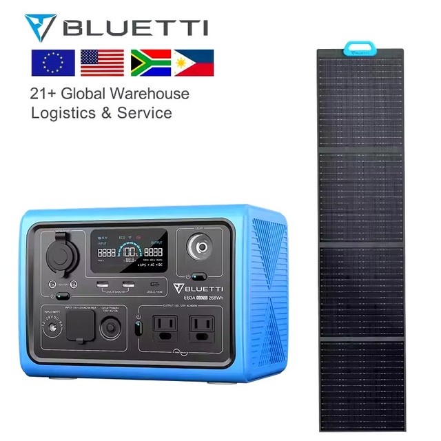 For EB3A Solar Power Station Portable Home Backup with Lithium Ion MPPT Controller Pure Sine Wave Inverter & Car Outlet
