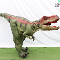 Costume de dinosaure réaliste sur mesure en métal grandeur nature, vert T-Rex, utilisation intérieure/extérieure, imperméable, parc d'aventure, amusement pour adultes