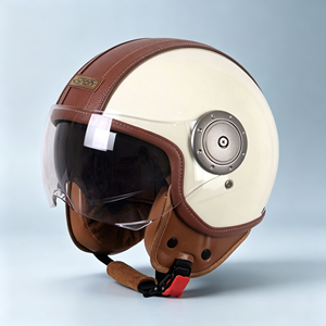 <span class=keywords><strong>Casco</strong></span> de Motocicleta Retro <span class=keywords><strong>Vintage</strong></span> 3/4 Abierto, Carcasa de ABS, Visera Doble Antivaho, Lente HD, Acolchado EPS, Forro de Gamuza, Estilo Cafe Racer - Product Image 5
