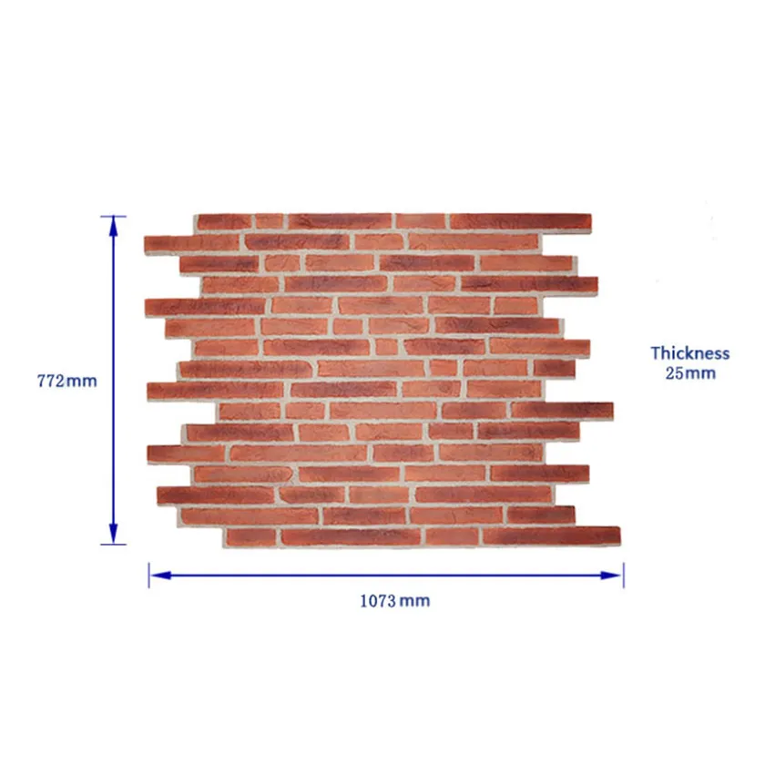 Pu Kunstmatige Bakstenen Muur Panel Rustieke Rode Baksteen Die 3D Faux Wandpaneel