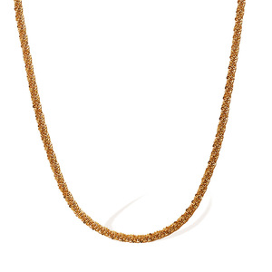 Gold Plated Stainless Steel <b>Snake</b> Twist <b>Chain</b> Necklace, Anti-Tarnish Beaded Clip <b>Chain</b> Minimalist Niche Fashion Spring - Product Image 2