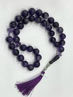 Perles de prière islamique Améthyste naturelle Tasbeeh Musulman Tasbih Soufi Perles de prière Coran Masbaha Chapelet Perles