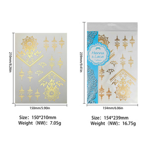 สติกเกอร์ลาย<span class=keywords><strong>สัก</strong></span>ชั่วคราวลายทองคำเปลว <span class=keywords><strong>ลาย</strong></span>กอธิค กะโหลก <span class=keywords><strong>ค้างคาว</strong></span> แมงมุม พระจันทร์ มันดาลา กันน้ำ สำหรับผู้หญิง เหมาะสำหรับงานเทศกาล - Product Image 2