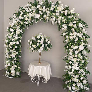 W-UFA004卸売グリーン人工花アーチ背景ウェディングステージ装飾用シルクフラワーアーチ - Product Image 1