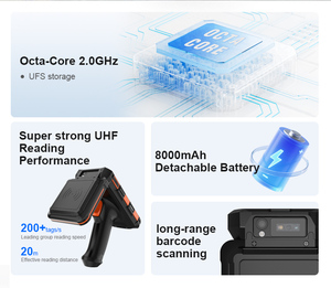 เครื่องอ่านป้ายแบบพกพา EPC Gen2 <span class=keywords><strong>UHF</strong></span> RFID PDA 902-928MHz 15m พร้อมสแกน2D 1D สำหรับการจัดการสินค้าคงคลังขายปลีก - Product Image 2
