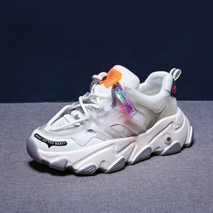 Commercio all'ingrosso di trasporto libero di Marca OEM chunky sole della ragazza di modo della signora della scarpa da tennis del cuoio genuino della maglia di modo di estate di lusso delle donne scarpe da ginnastica 2020 - Product Image 1