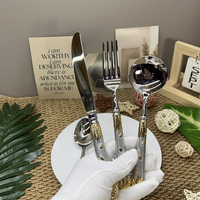 Ensemble de couteau, fourchette et cuillère en acier inoxydable 304 à motif de blé, vaisselle de restaurant