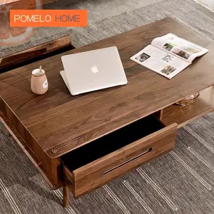 Pomelohome hand-polished to make anti-corrosion and oil-proof home preferred North American black walnut tea table