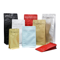 Sacs à café à fond plat de 250g, 500g, 1kg, sacs à café vides personnalisés, sacs d'emballage pour grains de café imprimés