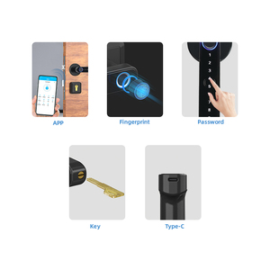 Tuya Wifi senza chiave con impronta digitale in alluminio a dente blu digitale Smart <span class=keywords><strong>serratura</strong></span> per <span class=keywords><strong>serratura</strong></span> in legno - Product Image 5