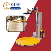Machine d'emballage automatique de palettes extensibles motorisée par PLC avec plateau tournant à pression supérieure