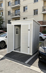 Abri de jardin en PP avec double <span class=keywords><strong>porte</strong></span>, capacité 5x5 pieds, écologique, pour extérieur, avec éclairage et ventilation - Product Image 5
