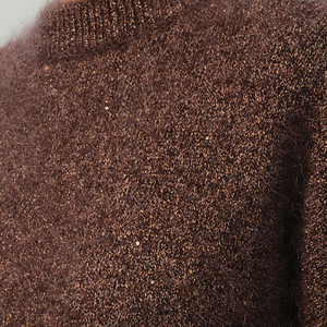 Sweater Winter Sweaters for <strong>Women</strong> Crew Neck <strong>Tops</strong> Mohair Sweater With Metallic Silk <strong>Sequins</strong> - Product Image 5