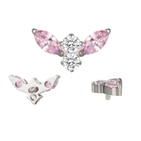 Perhiasan tindik mode ASTM F136 Titanium internal berulir atas anting Helix cincin hidung Labret perhiasan bagus grosir