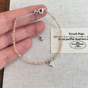 Fabricant de bijoux élégants Dylam, bracelet en argent sterling 925 avec perles rose clair, chaîne en zircone 5A, trèfle à quatre feuilles - Product Image 4