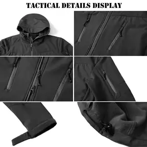 Men's Special Ops Tactical Jacket Water-Resistant Softshell Fleece Hiking Hooded Coats Jacket