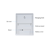 Grand écran LCD, thermomètre et hygromètre numériques pour la maison avec enregistrement des données 0.05 ° Hygromètre d'intérieur de précision C