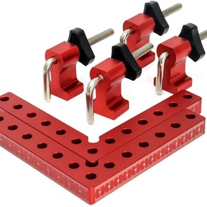 Aluminum Right Angle Clamp 140mm Adjustable Woodworking Panel Fixing Ruler Metric Anodized - Product Image 1