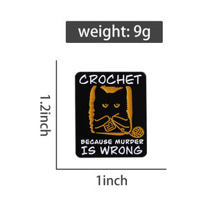 人を刺すのは間違っているので縫製エナメルピン面白い猫ミームブローチジュエリーCraftersの友人のためのギフト - Product Image 6