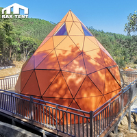 Glamping Zome Home Tente de luxe pour hôtel Tente en forme de dôme en verre avec salle de bain