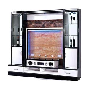 2024 nouveau Design moderne luxe bois armoires de télévision décor Table basse et support de télévision 65 70 pouces dans le feu décor salon meubles - Product Image 6