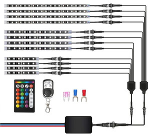 12Pcs รถจักรยานยนต์ LED Light Kit แถบ/กันน้ำ Led รถจักรยานยนต์เรืองแสงแสงไฟนีออน - Product Image 4