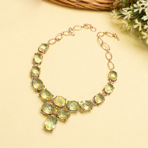 925 Sterling Silver Lemon Topaz <b>Statement</b> <b>Necklace</b> Handmade Gemstone Jewelry for Women - Product Image 1