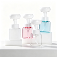 Flacon pompe carré en PETG de 250 ml, 450 ml, 650 ml pour mousse florale, distributeur de savon moussant rechargeable, bouteille de lavage mains et corps pour emballage cosmétique
