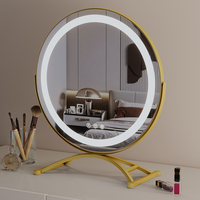 Miroir de maquillage LED intelligent avec cadre rotatif, grand miroir de coiffeuse pour la maison et le salon, éclairage réglable