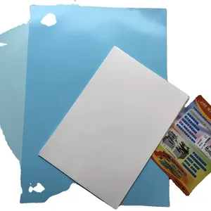 Papel em branco folha água slide decalque decalque azul e branco para utensílios de mesa