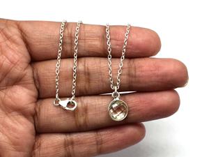 Collier minimaliste en argent sterling 925 avec pierre précieuse ronde de 15 mm en cristal naturel Briolette - Product Image 2