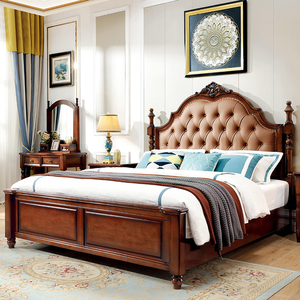 <span class=keywords><strong>Lit</strong></span> en cuir en <span class=keywords><strong>bois</strong></span> d'hôtel <span class=keywords><strong>de</strong></span> chambre à coucher <span class=keywords><strong>de</strong></span> style américain bon marché: <span class=keywords><strong>tête</strong></span> <span class=keywords><strong>de</strong></span> <span class=keywords><strong>lit</strong></span> en cuir <span class=keywords><strong>sculpté</strong></span> à boutons rivetés fabriqués à la main en chêne Wanult - Product Image 2