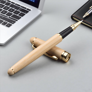 Stylo à bille en bois et bambou écologique avec logo en vrac stocké en gros stylo en bois d'érable noyer avec kits de stylos dorés - Product Image 2