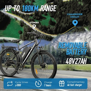 Vélo électrique à suspension double Chamrider DM427 27,5 pouces avec assistance au pédalage et accélérateur, batterie 48V 27AH, vélo de montagne, en stock au <span class=keywords><strong>Portugal</strong></span> - Product Image 1