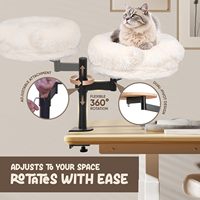 Hamac de bureau pour chat avec rotation à 360° °   Support de perchoir rotatif et réglable en hauteur pour bureau d'ordinateur