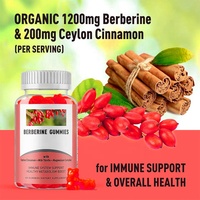 Gommes de supplément sans sucre Berberine HCL 1200mg avec vitamines de soutien de la fonction immunitaire HCL à la cannelle de Ceylan