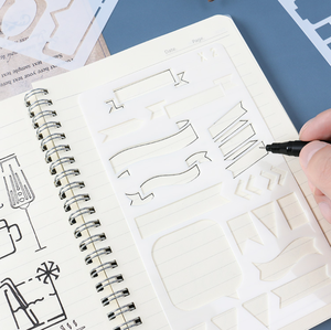 Baru 100 buah pak stensil plastik gaya berbeda untuk kerajinan dan Menggambar perlengkapan seni - Product Image 6