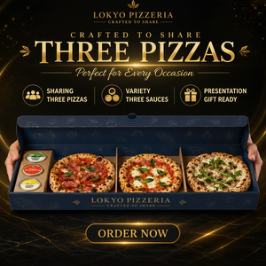 Caja de Regalo para <span class=keywords><strong>Pizza</strong></span> de 3 Compartimentos, Impresa Personalizada, de Cartón de Grado Alimenticio, para Llevar, con Vasos para Salsas - Product Image 4