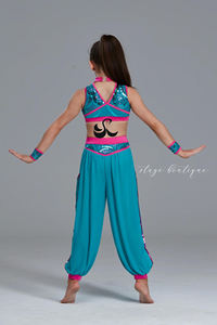 무대 공연 2 조각 세트 댄스웨어 여자 긴 바지 오버슬리브 재즈 의상 - Product Image 2