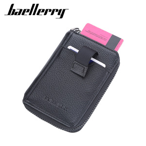 กระเป๋าสตางค์ผู้ชาย Baellerry ช่องใส่บัตรหลายช่อง ซิปหนัง PU สีดำ สีน้ำตาลกาแฟ สีพื้น ลายนูน ใช้ได้ทุกวัน - Product Image 5