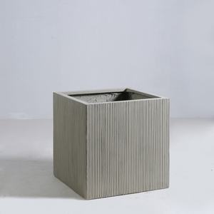 Ensemble de pots à fleurs carrés de grande taille, durables et écologiques, en fibro-ciment, pour plantes d'intérieur/extérieur - Product Image 4