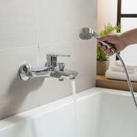Robinet de bain mural en zinc sans plomb avec mitigeur de douche, construction multi-matériaux de qualité supérieure à prix abordable