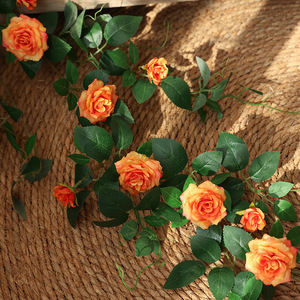 Decorazione Murale con Rose Rampicanti, <span class=keywords><strong>Fiori</strong></span> per Tubi dell'Aria Condizionata, Cascata di <span class=keywords><strong>Fiori</strong></span> per Abbellimento Pareti - Product Image 2