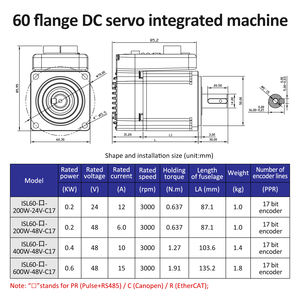लिचुआन dc24/48v 6/10/12/15a ip65 3000 आरपीएम 200/400/600w सर्वो मोटर नियंत्रक 0.637/1.27/1.91n एकीकृत सर्वो मोटर चालक - Product Image 5