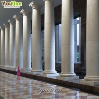 Colonne romaine en marbre blanc sculptée à la main YouFine Luxury avec chapiteau corinthien pour la décoration extérieure de jardin, maison, villa