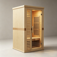 Sauna infrarouge intérieur facile à installer pour 1 à 2 personnes, cabine en bois massif