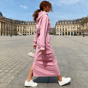 Sudadera con Capucha TKAN483D para Mujer, Estilo Vintage, Lavada, Holgada, Informal, Gruesa, 100% Algodón, Felpa Francesa, con Cordón y Cremallera - Product Image 1