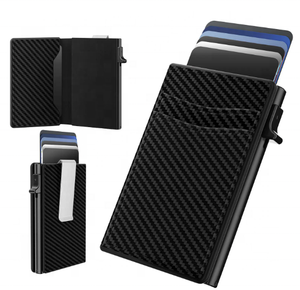 Boshiho กระเป๋าสตางค์ป๊อปอัพแบบสั่งทำสำหรับผู้หญิงและผู้ชาย, กระเป๋าสตางค์แบบมีคลิปหนีบธนบัตรทำจากคาร์บอนไฟเบอร์ทำจากหนัง PU - Product Image 1